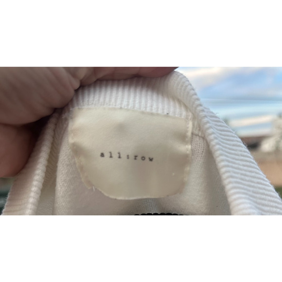 All Row Women’s White Knit Crewneck Sweater Size M Minimalist Soft Pullover - Picture 5 of 10